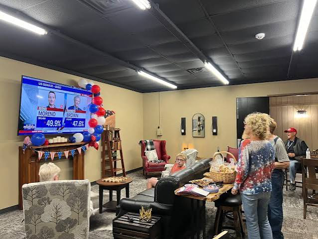 Guests gathering in the Yellowstone Lounge during the Ashland County Republican Party's 2024 Election Night Watch Event